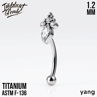 Микробанан для пирсинга Yang 1.2 мм (16 G)